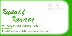 rudolf karacs business card